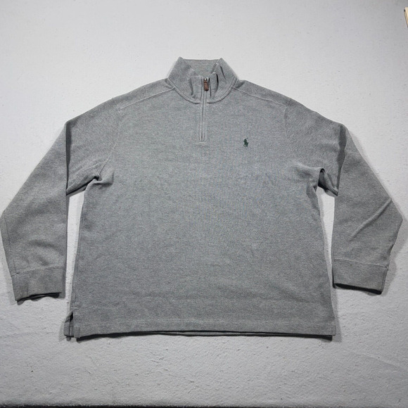 Polo Ralph Lauren Sweater‎ Men XL Grey Cotton Mock Neck Casual Preppy - Picture 1 of 8